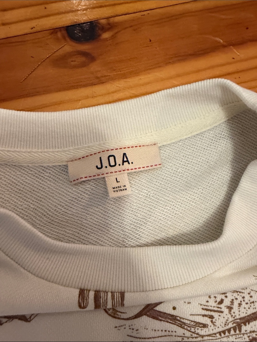 J.O.A. Cream Sweatshirt and Shorts Set with Brown Western Print - Picture 2 of 3